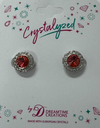 Crystalized with Dreamtime Crystal Stud Earrings for Dance Padparadscha/Crystal 11mm