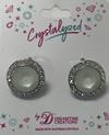 Crystalyzed with Dreamtime Crystal Stud Earrings for Dance Crystal Powder Grey/Crystal AB 19mm