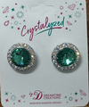 Crystalized with Dreamtime Crystal Stud Earrings for Dance Reinvented Caribbean Green/Crystal AB 17mm
