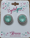 Crystalized with Dreamtime Crystal Stud Earrings for Dance Crystal Soft Mint Ignite/Crystal 17mm