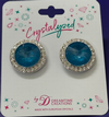 Crystalized with Dreamtime Crystal Clip-On Earrings for Dance Crystal Teal Ignite/Crystal 19mm