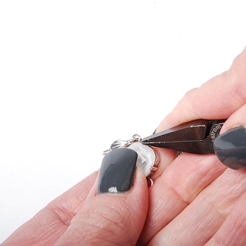 Powder Grey Fancy Stone Earrings Step 2